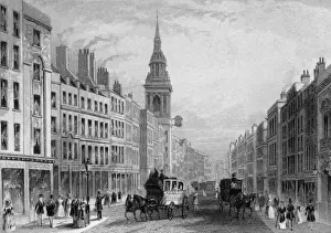 Old London Buses Drucke: England / London / Cheapside