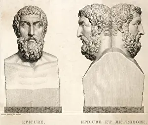 Greek Historical Figures Drucke: Epicurus / Bouillon