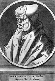 Desiderius Erasmus Image Drucke: Erasmus / Oval / Anon