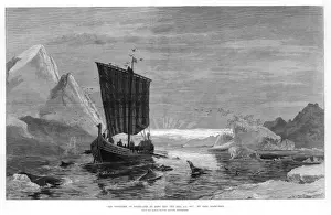 9th Century History Drucke: Eric the Red Sails