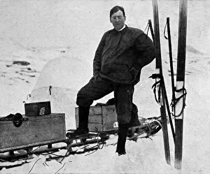 Trans-Antarktis-Expedition Drucke: Ernst Shackleton vorbereitet sich auf eine Transantarktisexpedition