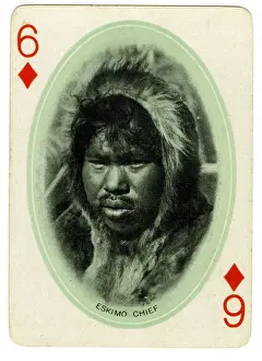 Vintage Playing Cards Drucke: Eskimo Chief