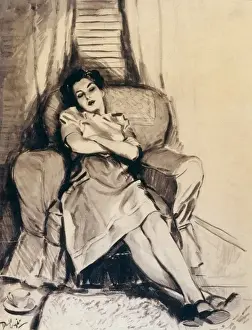 David Wright Artwork Drucke: Esme in a chair by David Wright