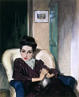 David Wright Pin Up Drucke: Esme seated by David Wright