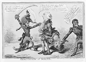 Napoleon Cartoon Drucke: Evacuation of Malta