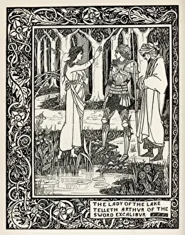 König Artus Drucke: Excalibur/Beardsley