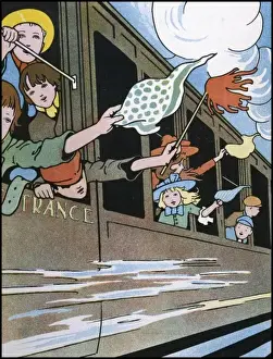 Children At The Seaside Drucke: Excursion Train
