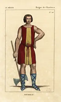 Copperplate Engraved Illustrations Drucke: Executioner, 9th century