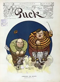 William Jennings Bryan Cartoon Drucke: Exercising the mounts