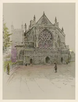 Exeter Cathedral Drucke: Exeter Cathedral 1924