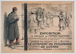Drucke von Exposition von Tafeln moderner Meister... Verkauf zum Vorteil der Arbeit des Gefangenen Kleidung. Galerie Georges Bernheim Propaganda-Plakate Drucke: Ausstellung von Tafelwerken der Modernen Meister