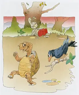 Die Fabel vom Eichhörnchen und dem Hasen