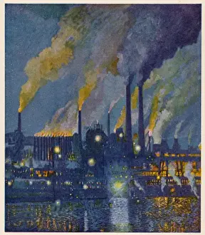 Early 20th Century Industry Drucke: Factories / Germany