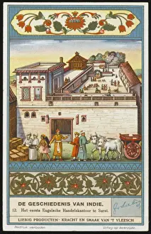 Indian Colonial History Drucke: Factory at Surat