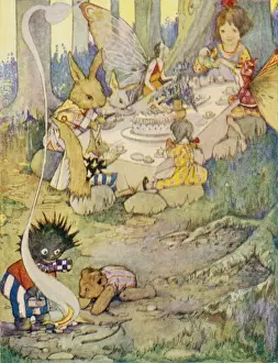 Historical Fantasy Artwork Drucke: The Fairies Come to Tea