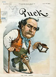 Puck Magazine Art Drucke: The fake beggar