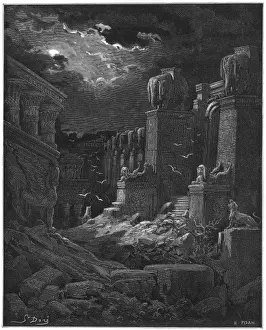 Victorian Era Prints Drucke: Fall of Babylon (Dore)
