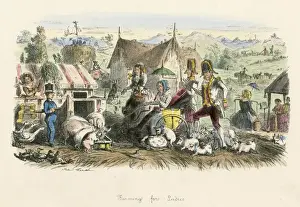 19th Century Farm Life Drucke: Farming for Ladies