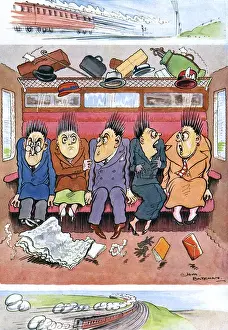 H M Bateman Art Drucke: The Faster Train, by H. M. Bateman