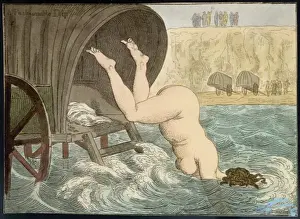 Victorian Era Photography Drucke: Fat Lady Diving / 1820