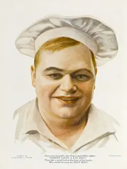 Vintage Comedy Actor Drucke: Fatty Arbuckle / Chef