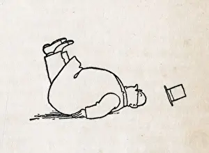 William Heath Robinson Illustration Drucke: He fell through to the path