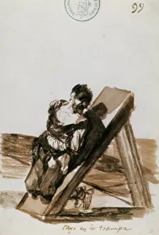 Historical Artwork Import Drucke: He fell for the trick