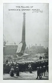 Die Zerstörung der Dachkammer von Dimmocks in Hanley
