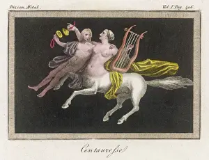 Mythical Creatures Drucke: Female Centaur & Harp