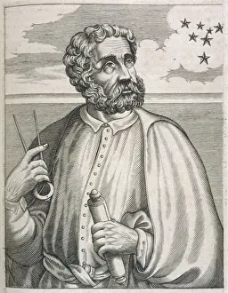 Drucke von Ferdinand Magellan (Fernando Magallanes) portugiesischer Navigator Navigator Drucke: Ferdinand von Magellan