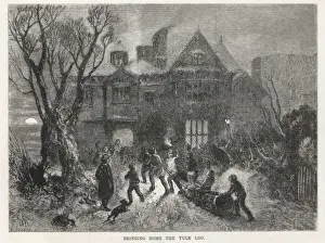 Winter Woodland Scenes Drucke: Fetching the Yule Log