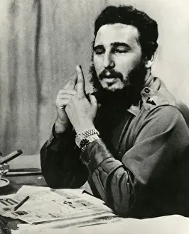 Fidel Castro Drucke: Fidel Castro am Schreibtisch