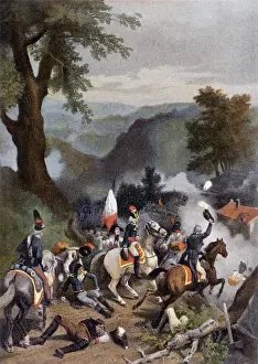 Revolutionary War Scene Drucke: Fighting in Ardennes