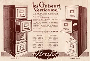 Antique Office Equipment Drucke: Two Filing Cabinets