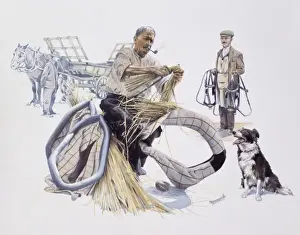 Malcolm Greensmith Paintings Drucke: Filling working horse collars