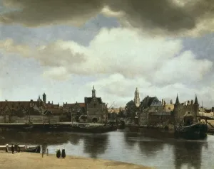Drucke von VERMEER, Johannes (1632-1675). Blick auf Delft . 1660 - 1661 . Barockart . Öl auf Leinwand . Niederlande , Den Haag , Mauritshaus Johannes Vermeer Drucke: VERMEER, Johanns (1632-1675). Blick auf Delft