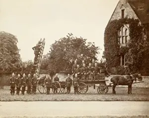 Horse Drawn Fire Engine Drucke: Fire Brigade & Engine