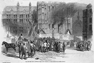 Victorian Era Architecture Images Drucke: Fire in Clock Tower