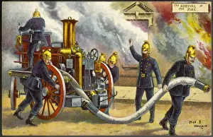 Horse Drawn Fire Engine Drucke: Fire Engine Arrives