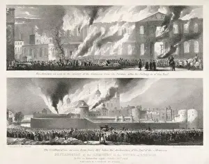 Historic London Fires Drucke: Fire at the Tower 1841