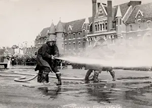 Canadian Firefighters In England Drucke: Firefighting drill open day