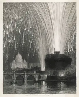 Fireworks In Italy Drucke: Fireworks on the Tiber