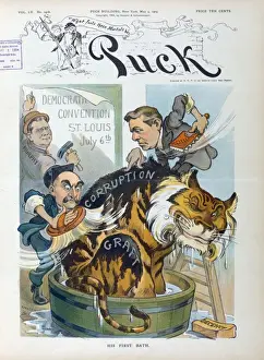 Puck Magazine Illustrations Online Drucke: His first bath