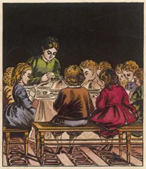 Vintage Education Images Drucke: First Day at School 6