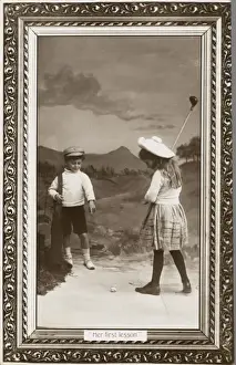 Young Golfer Drucke: First Golf Lesson