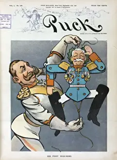 Puck Magazine Art Drucke: His first war-hero