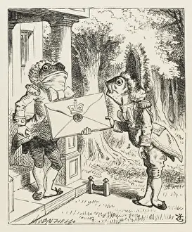 Lewis Carroll Original Prints Drucke: Fish & Frog Footmen