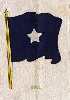 Chilean Flag Drucke: The Flag of Chile - Silk backing