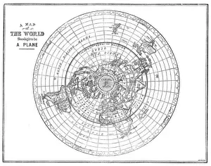 Flacherde-Karte der Welt, die zeigt, dass sie ein Flächenplan ist