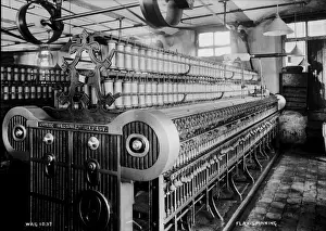 Antique Textile Machinery Drucke: Flax Spinning